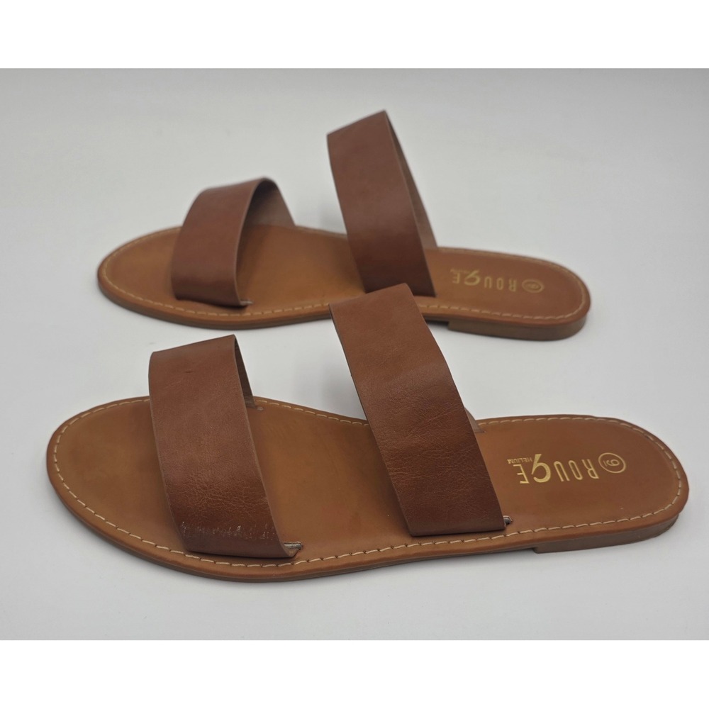 Rouge Helium Women's Flat Slide Sandals Bundle Brown Tie Dye Red Size 8.5 9 - Picture 2 of 12